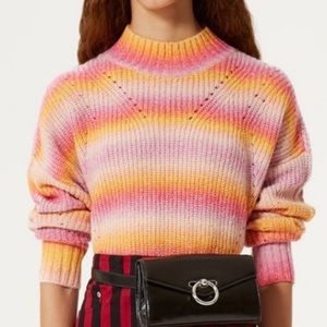 EUC Rebeccca Minkoff Rainbow Tye Die Sunrise Happy Pullover Sweater